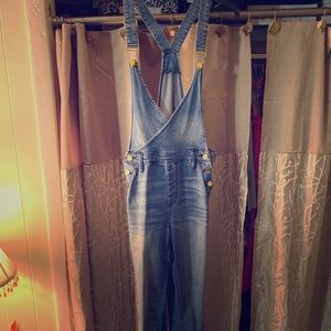 Bebe Denim skinny leg overalls